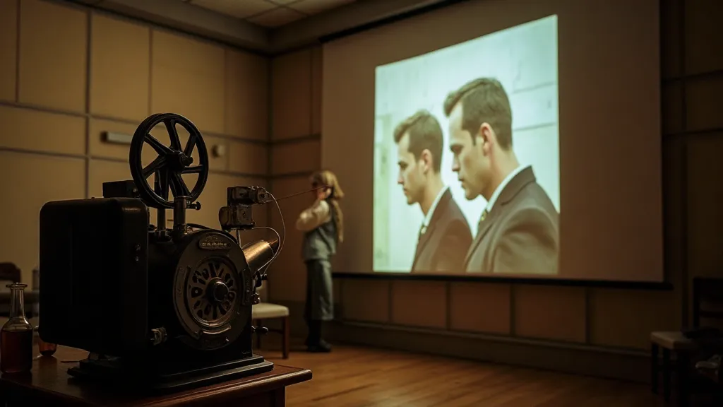 Carousel projector projecting a diaporama
