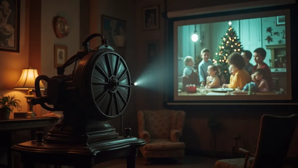 Vintage Carousel projector projecting an image