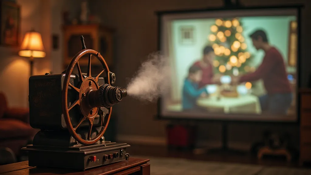 Carousel projector projecting a slide