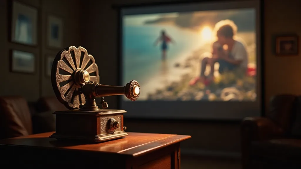 Slide projector casting an image