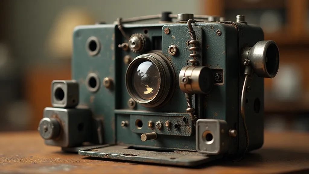 Vintage carousel projector partially disassembled for cleaning