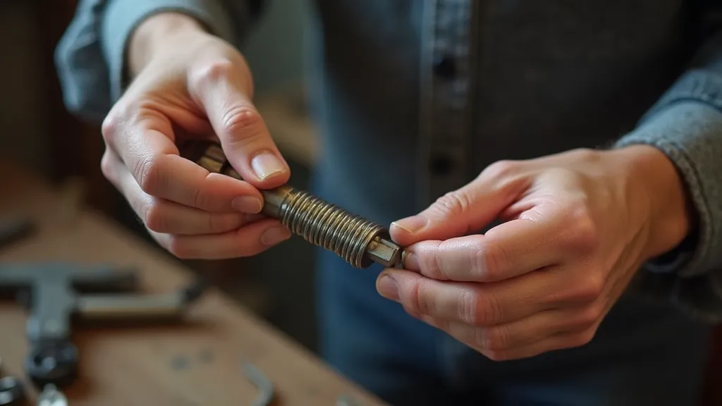 Adjusting a coil spring with pliers