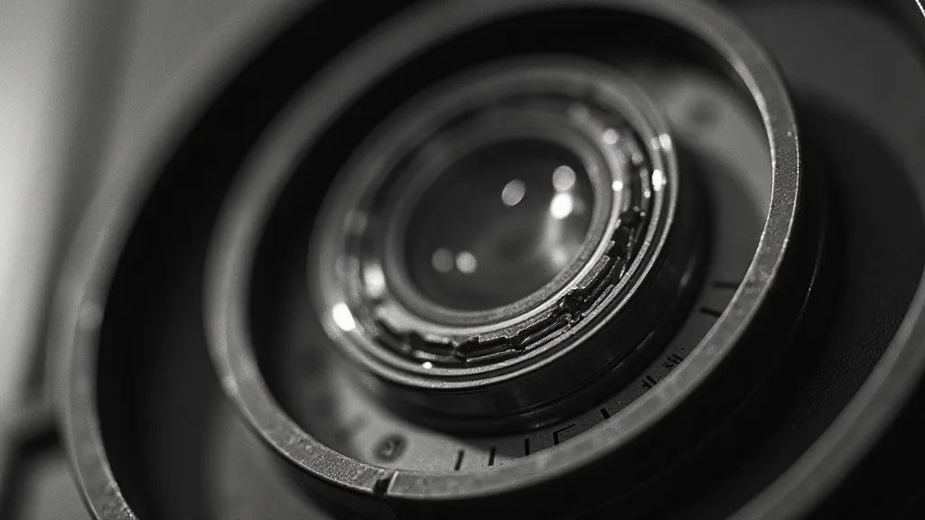 Vintage slide projector lens detail