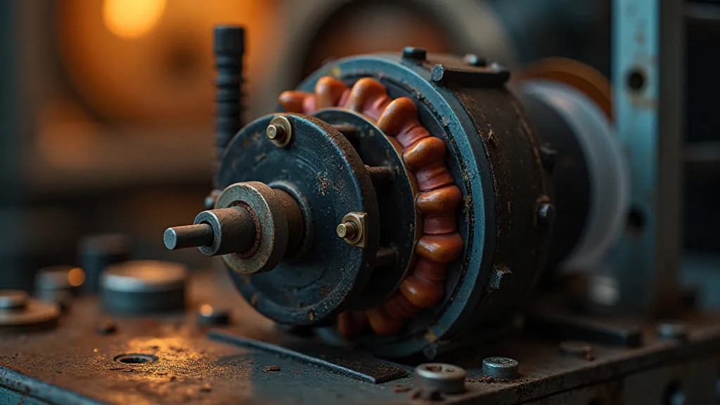 Disassembled vintage slide projector motor